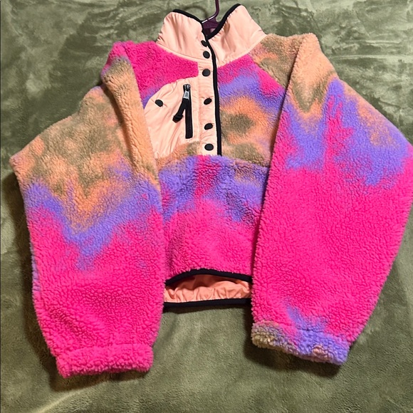 NWOT Free People Hit the Slopes Pullover Printed Fleece Jacket - Picture 4 of 7